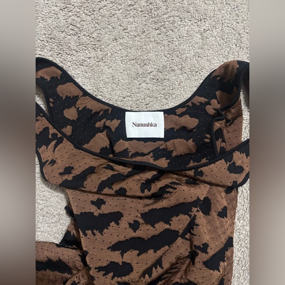 Nanushka Brown and Black Bodycon Maxi Dress - Picture 6 of 9